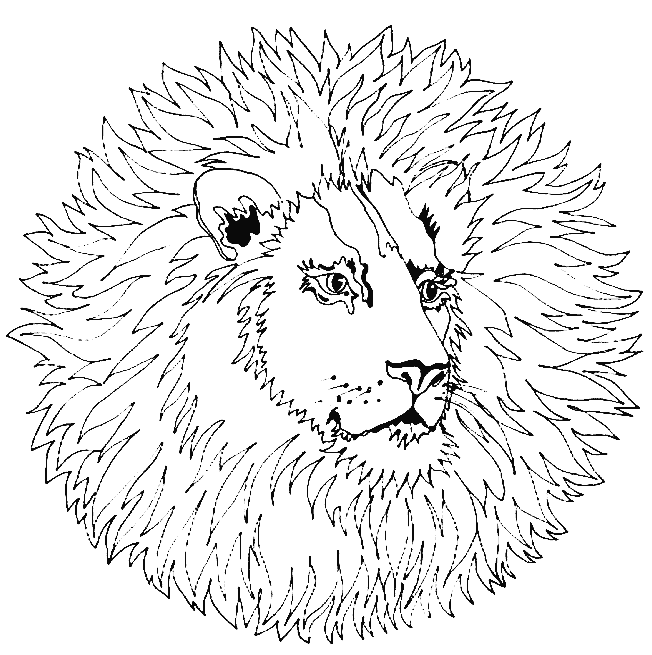 Print Mandala leeuw kleurplaat